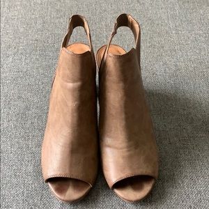 Taupe Open Toe Booties